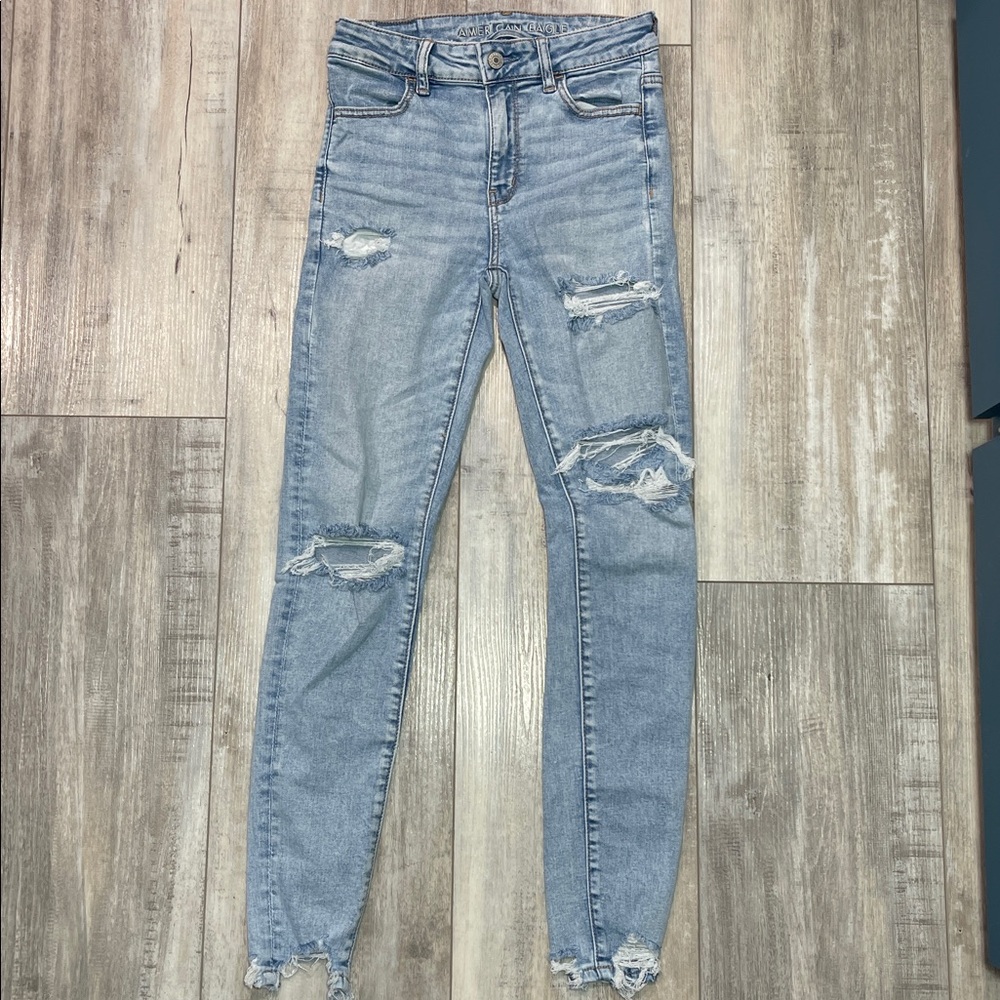 American Eagle Outfitters Ripped Light Blue Jeans